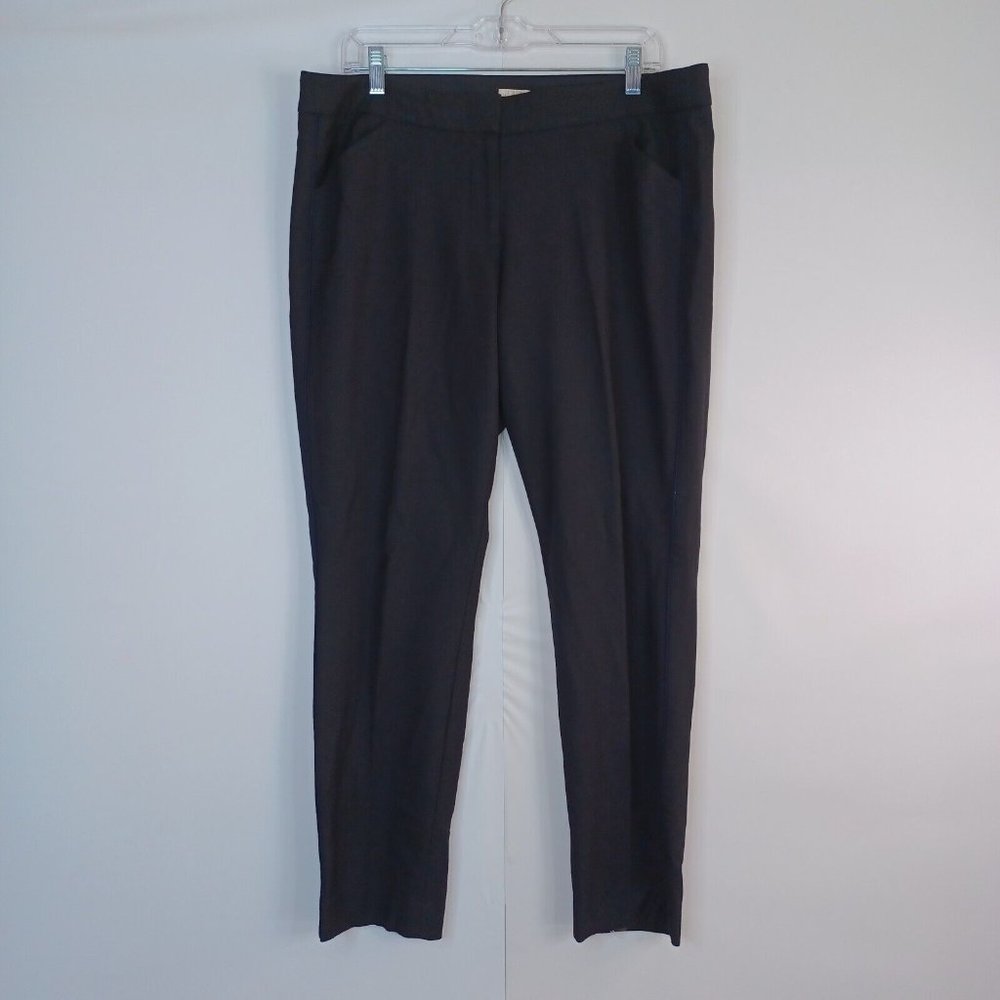 J Crew Womens Bi Stretch Wool Blend Side Stripe Trousers Black w Pockets size 14 - Picture 2 of 13